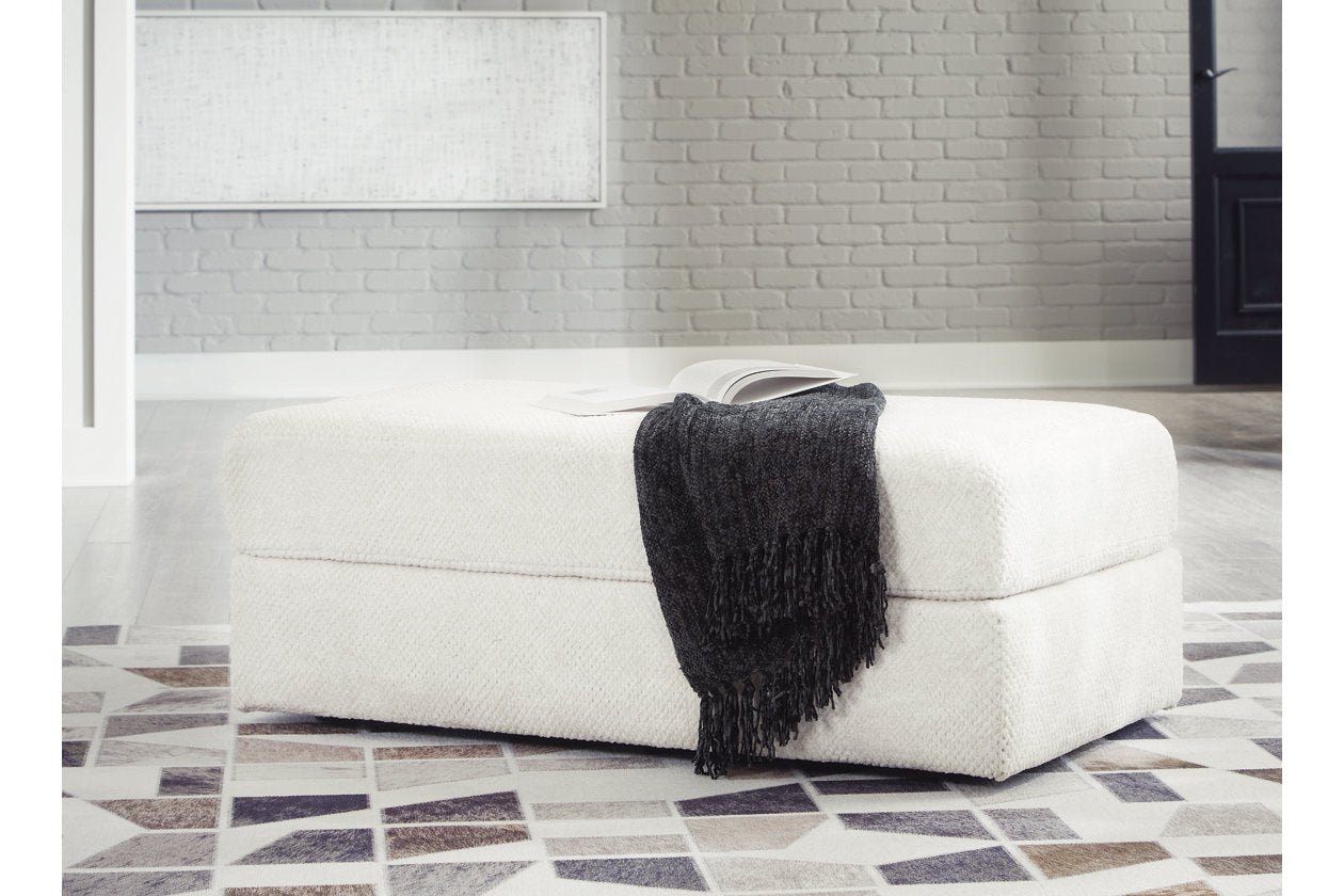 Karinne Linen Oversized Chair and Ottoman -  Ashley - Luna Furniture