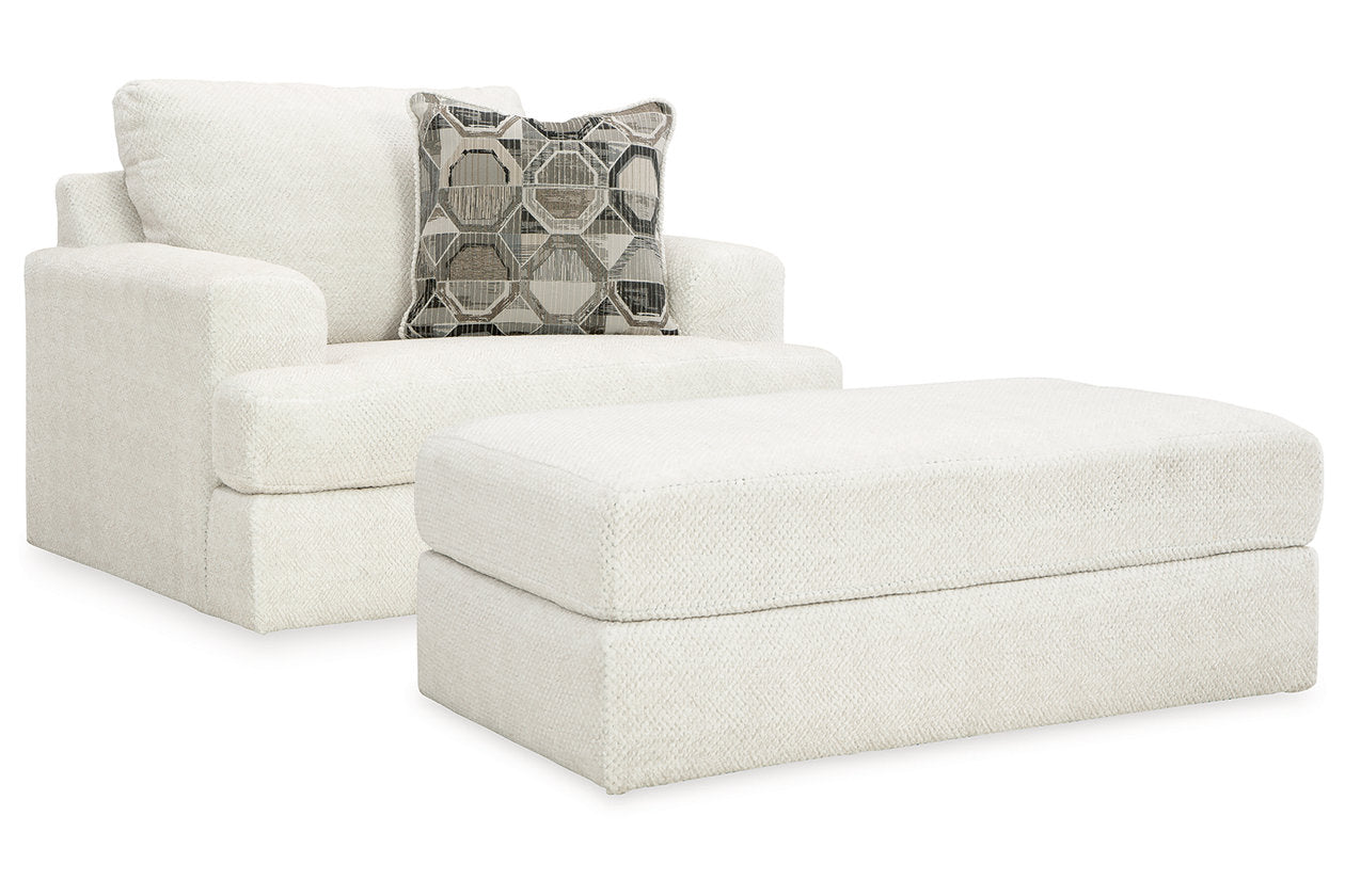 Karinne Linen Oversized Chair and Ottoman -  Ashley - Luna Furniture