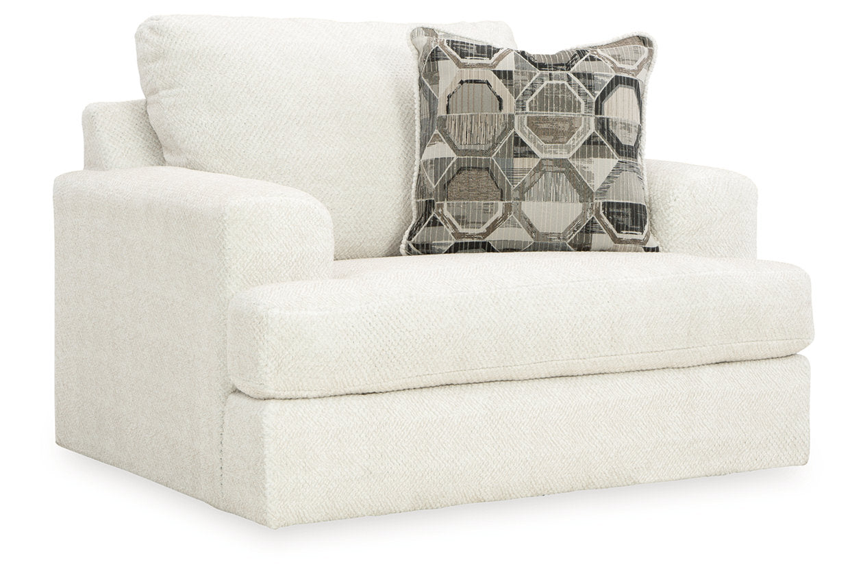 Karinne Linen Sofa, Loveseat, Oversized Chair and Ottoman -  Ashley - Luna Furniture