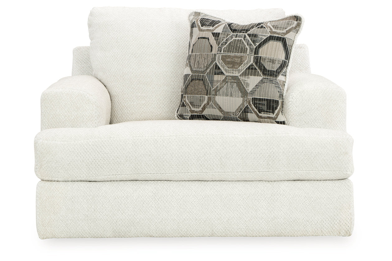 Karinne Linen Oversized Chair and Ottoman -  Ashley - Luna Furniture
