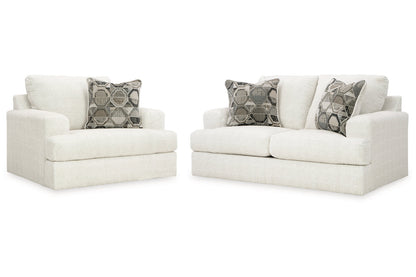 Karinne Linen Loveseat and Chair -  Ashley - Luna Furniture