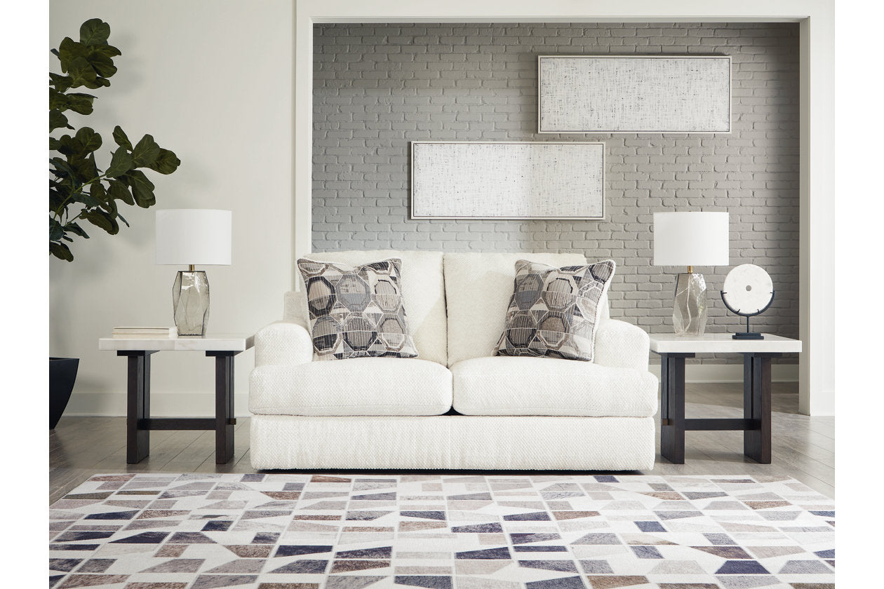 Karinne Linen Loveseat and Chair -  Ashley - Luna Furniture