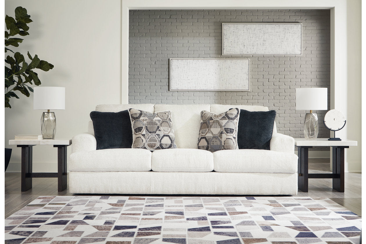 Karinne Linen Sofa, Loveseat, Oversized Chair and Ottoman -  Ashley - Luna Furniture