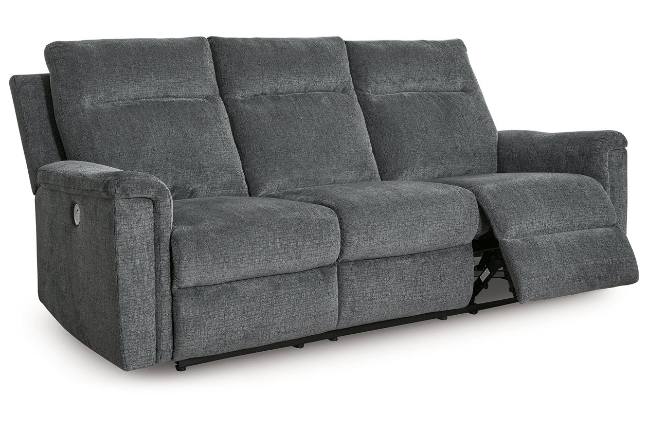 Barnsana Gravel Power Reclining Sofa, Loveseat and Recliner -  Ashley - Luna Furniture