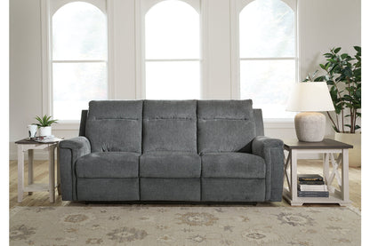 Barnsana Gravel Power Reclining Sofa, Loveseat and Recliner -  Ashley - Luna Furniture