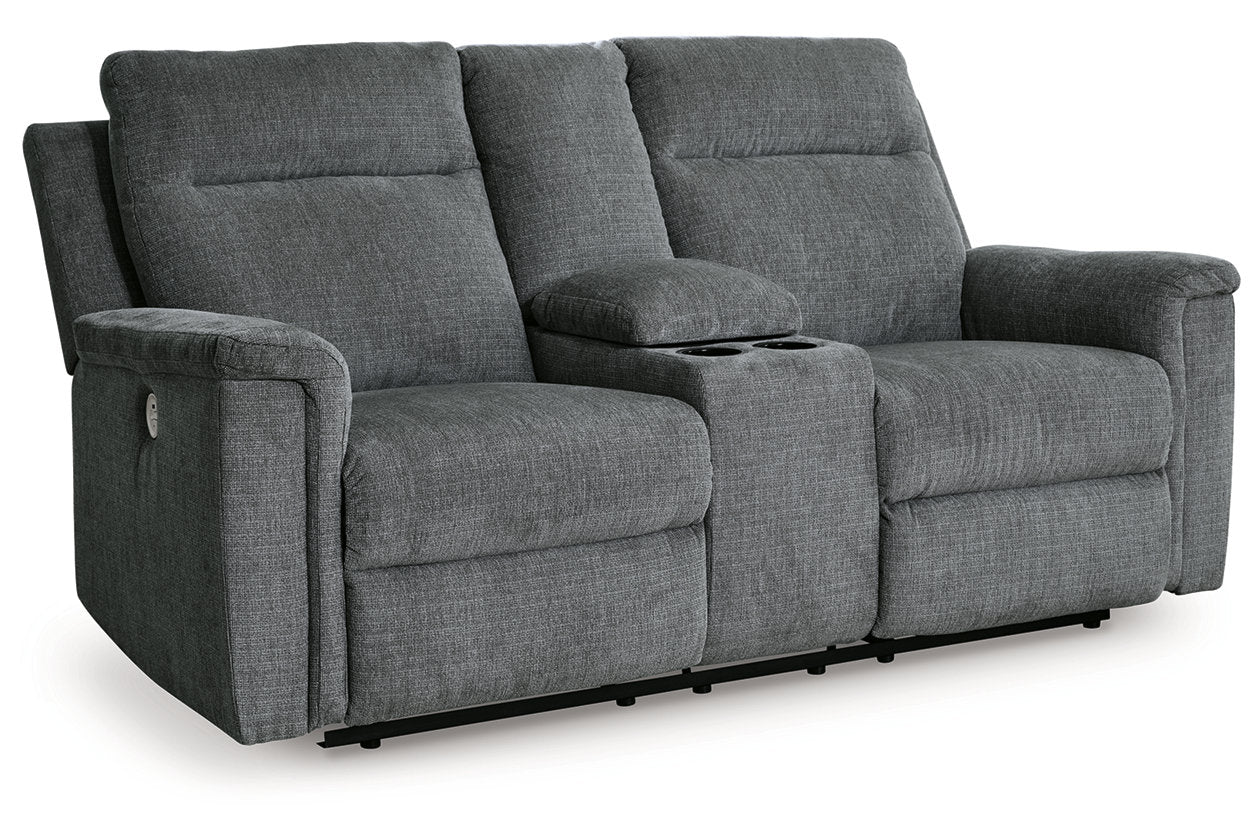 Barnsana Gravel Power Reclining Sofa, Loveseat and Recliner -  Ashley - Luna Furniture