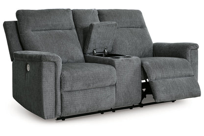 Barnsana Gravel Power Reclining Sofa, Loveseat and Recliner -  Ashley - Luna Furniture