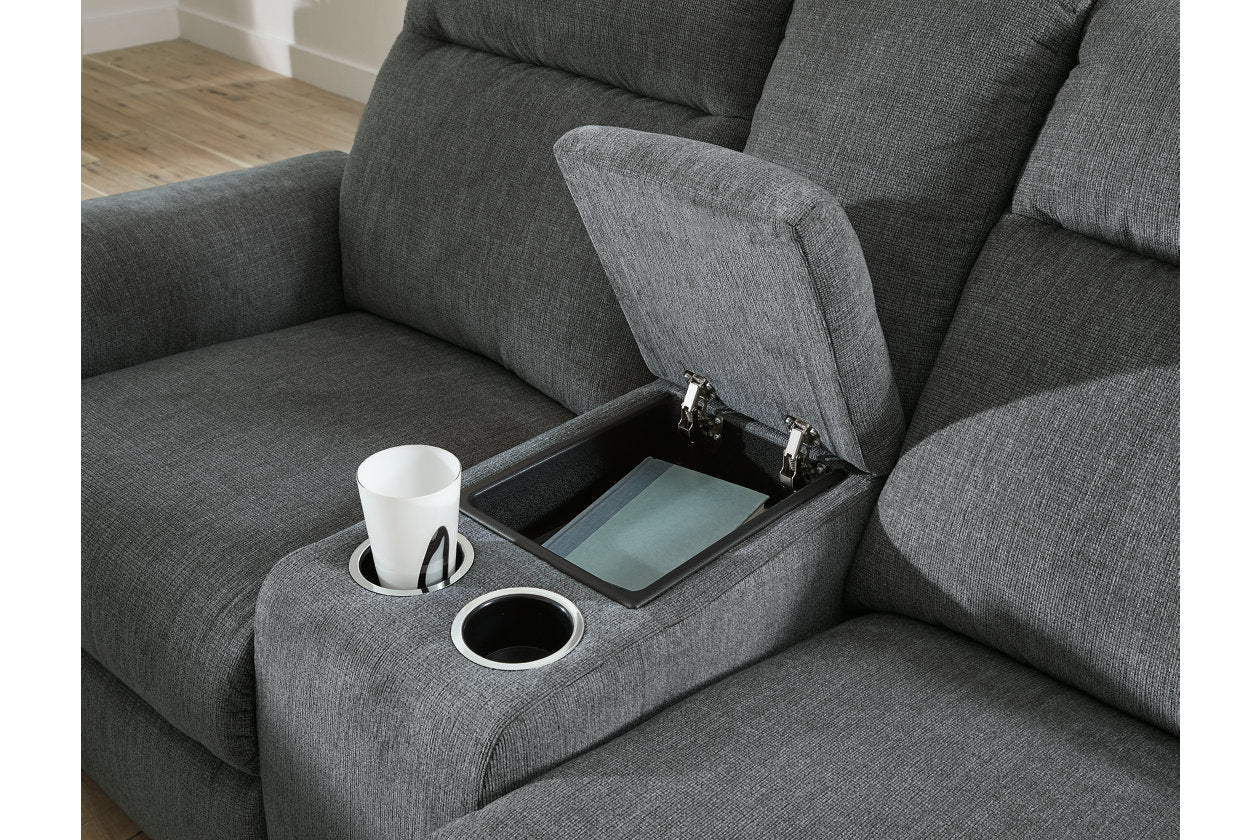 Barnsana Gravel Power Reclining Sofa, Loveseat and Recliner -  Ashley - Luna Furniture
