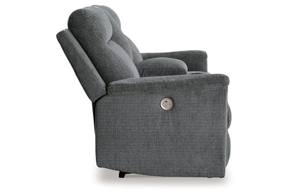 Barnsana Gravel Power Reclining Sofa, Loveseat and Recliner -  Ashley - Luna Furniture