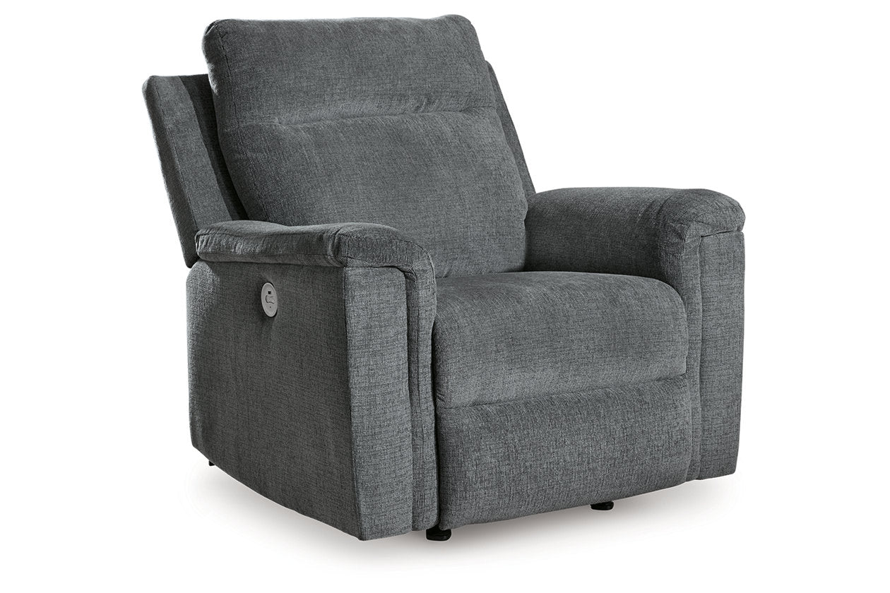 Barnsana Gravel Power Reclining Sofa, Loveseat and Recliner -  Ashley - Luna Furniture