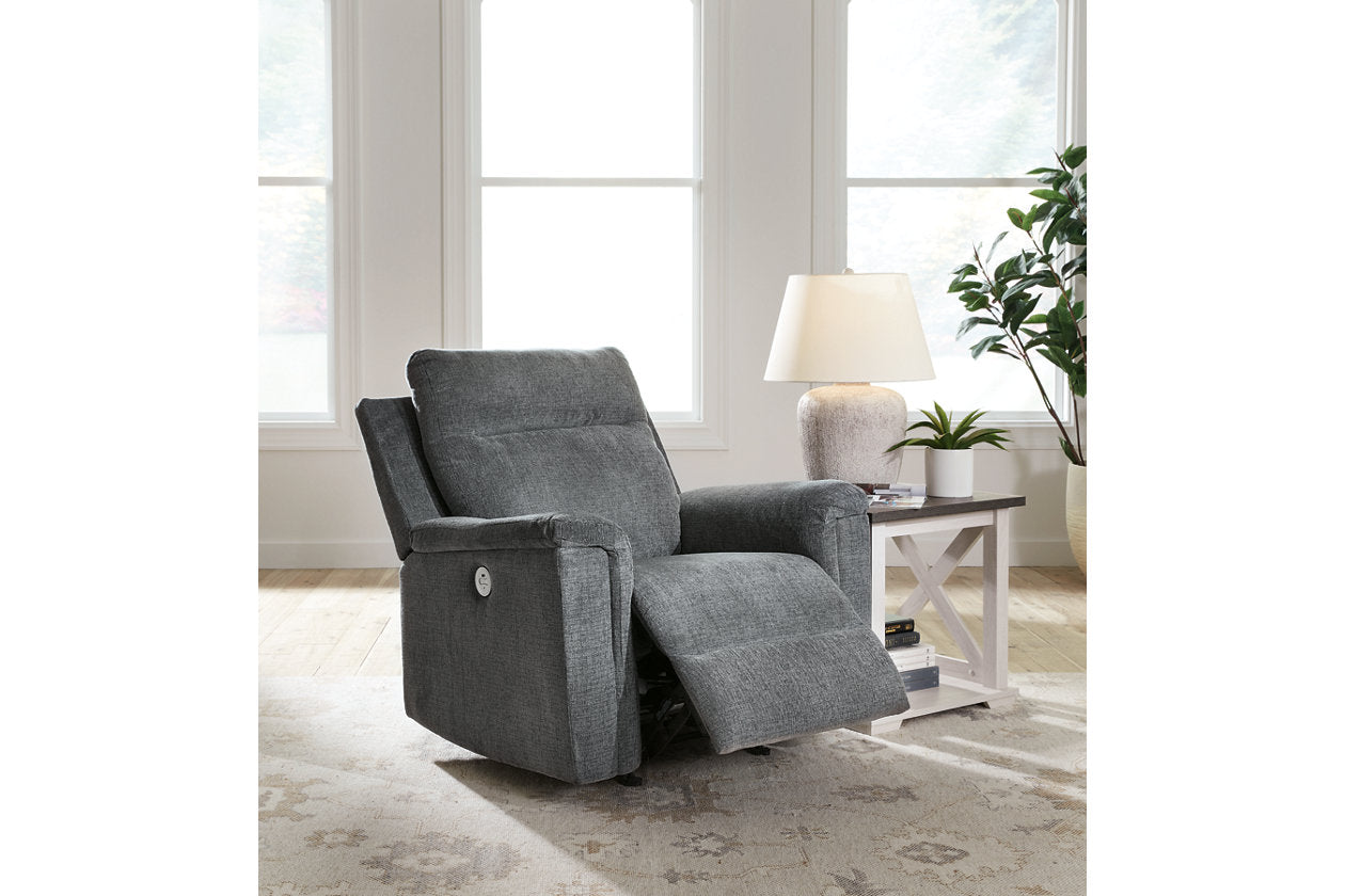 Barnsana Gravel Power Reclining Sofa, Loveseat and Recliner -  Ashley - Luna Furniture