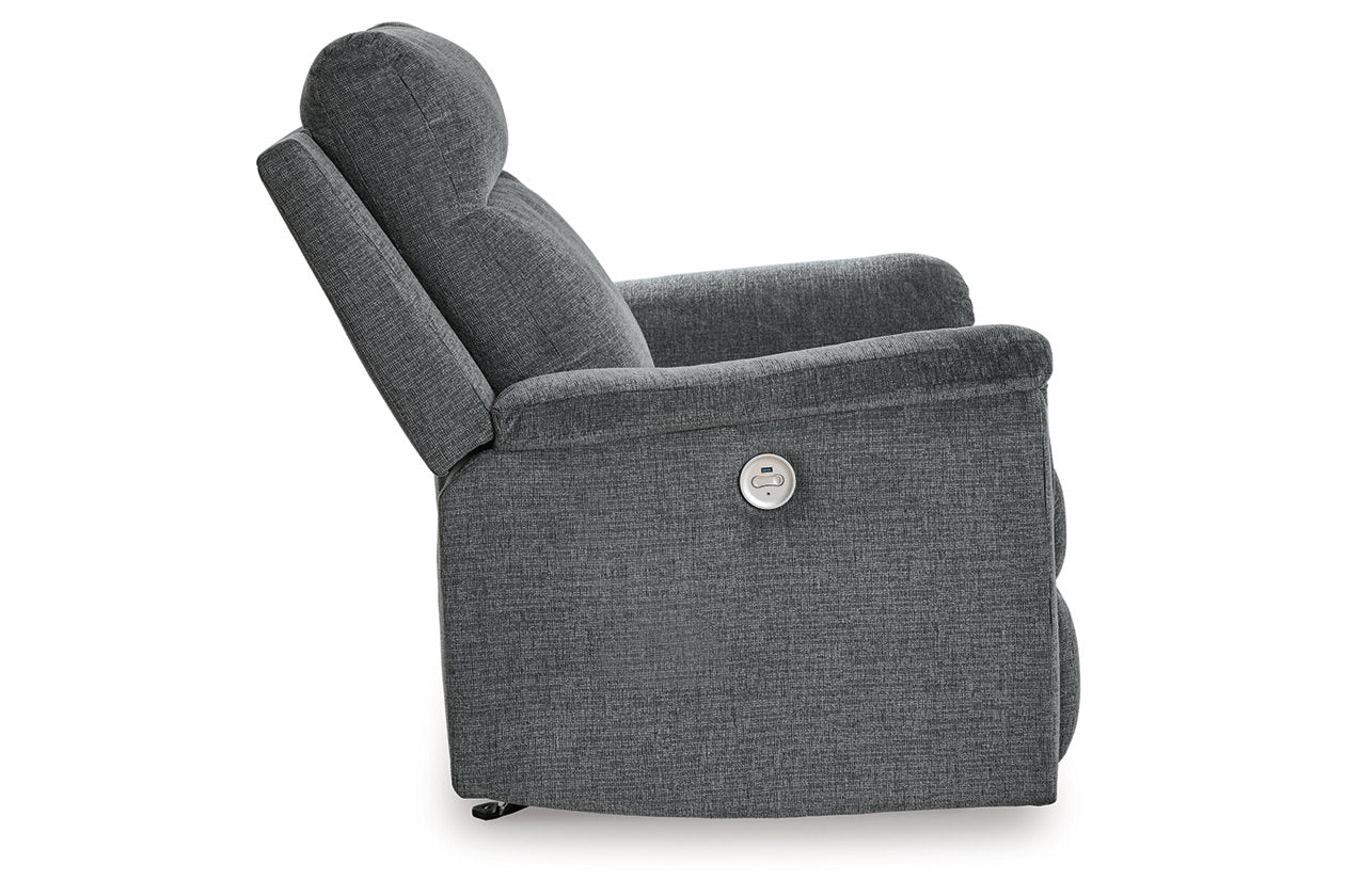 Barnsana Gravel Power Reclining Sofa, Loveseat and Recliner -  Ashley - Luna Furniture