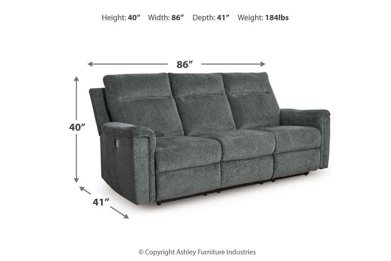Barnsana Gravel Power Reclining Sofa, Loveseat and Recliner -  Ashley - Luna Furniture