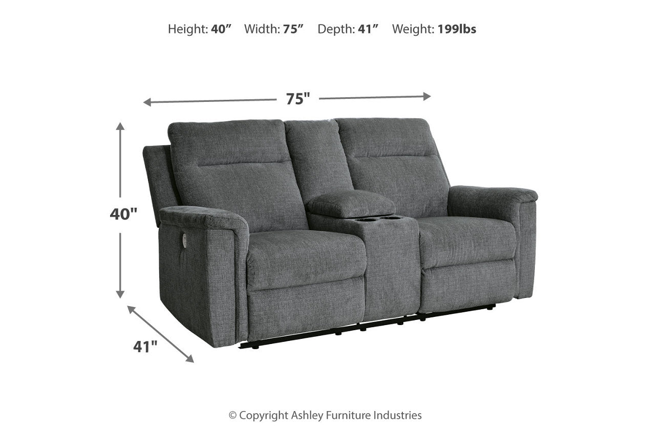 Barnsana Gravel Power Reclining Sofa, Loveseat and Recliner -  Ashley - Luna Furniture
