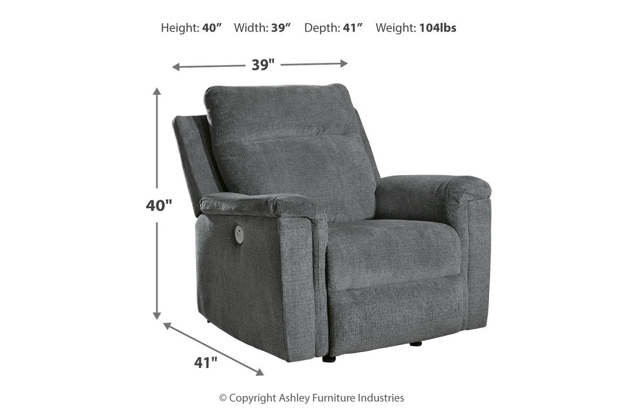 Barnsana Gravel Power Reclining Sofa, Loveseat and Recliner -  Ashley - Luna Furniture