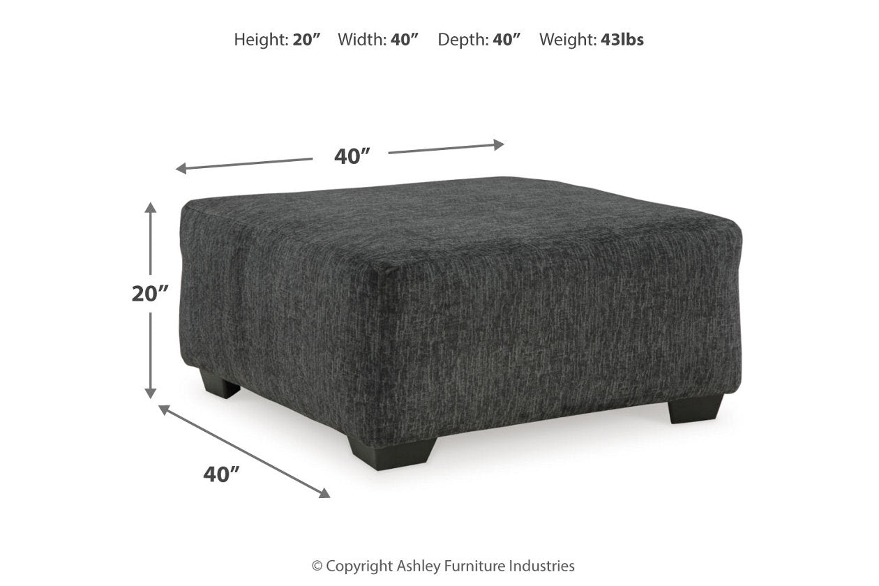 Biddeford Shadow Oversized Swivel Chair and Ottoman -  Ashley - Luna Furniture