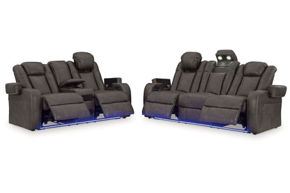 Fyne-Dyme Shadow Power Reclining Living Room Set -  Ashley - Luna Furniture