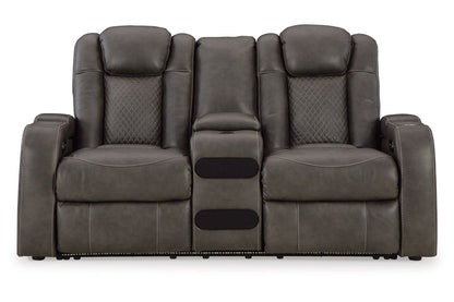 Fyne-Dyme Shadow Power Reclining Sofa, Loveseat and Recliner -  Ashley - Luna Furniture