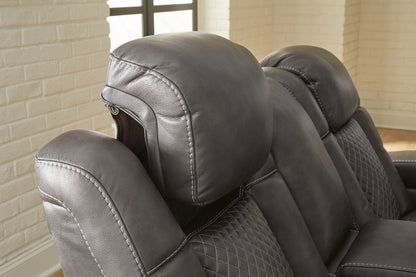 Fyne-Dyme Shadow Power Reclining Living Room Set -  Ashley - Luna Furniture