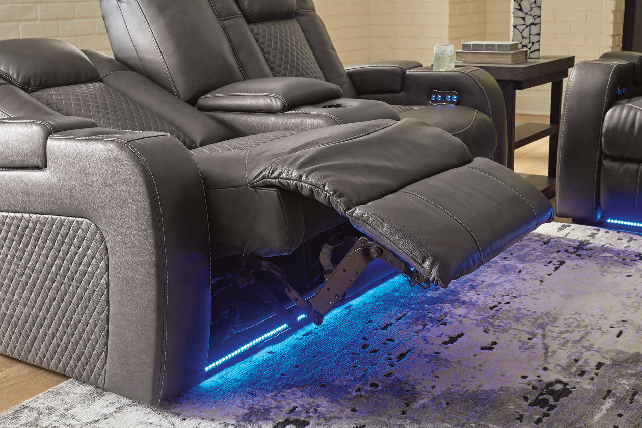 Fyne-Dyme Shadow Power Reclining Living Room Set -  Ashley - Luna Furniture