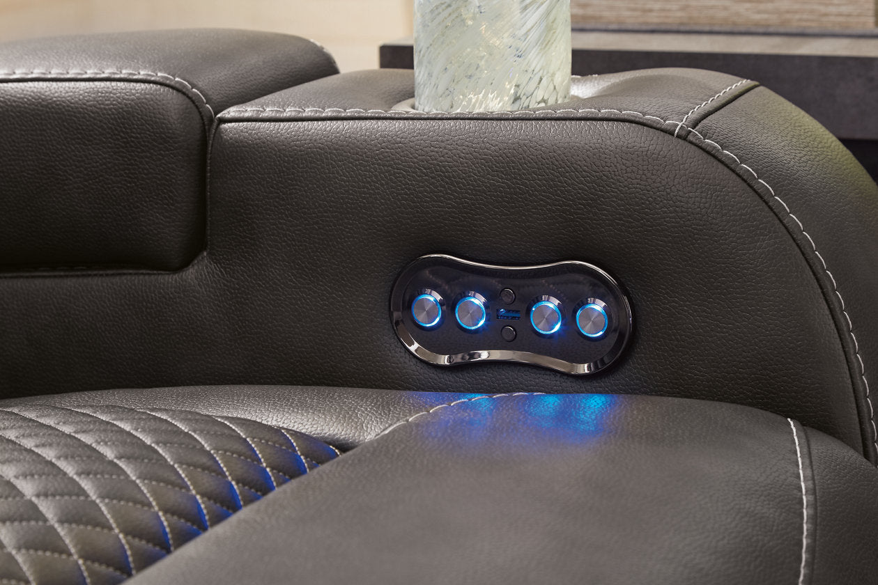 Fyne-Dyme Shadow Power Reclining Living Room Set -  Ashley - Luna Furniture