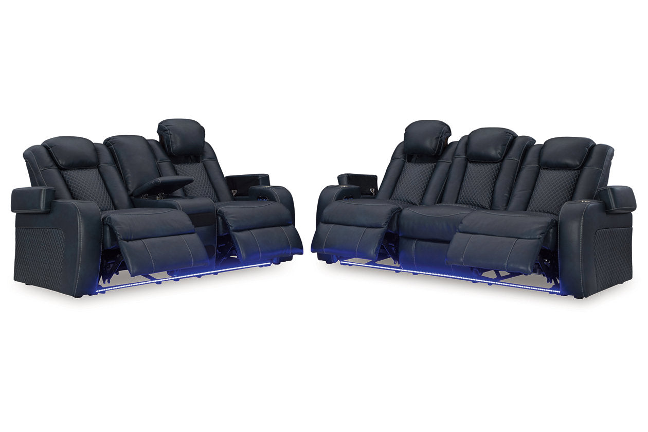 Fyne-Dyme Sapphire Power Reclining Living Room Set -  Ashley - Luna Furniture