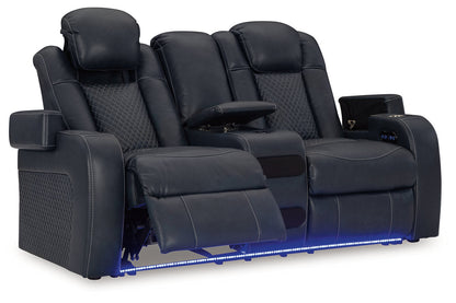 Fyne-Dyme Sapphire Power Reclining Sofa, Loveseat and Recliner -  Ashley - Luna Furniture