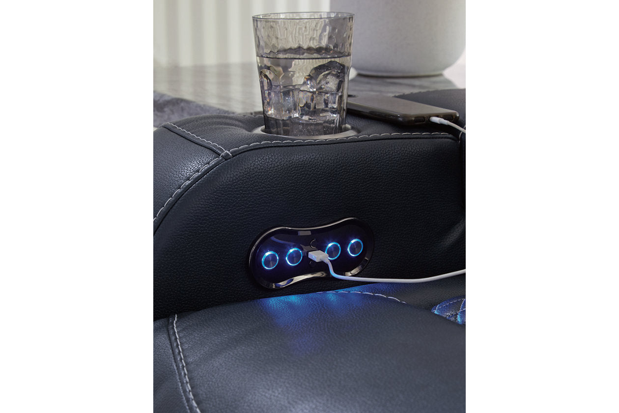 Fyne-Dyme Sapphire Power Reclining Living Room Set -  Ashley - Luna Furniture
