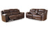 Stoneland Chocolate Reclining Sofa and Loveseat -  Ashley - Luna Furniture