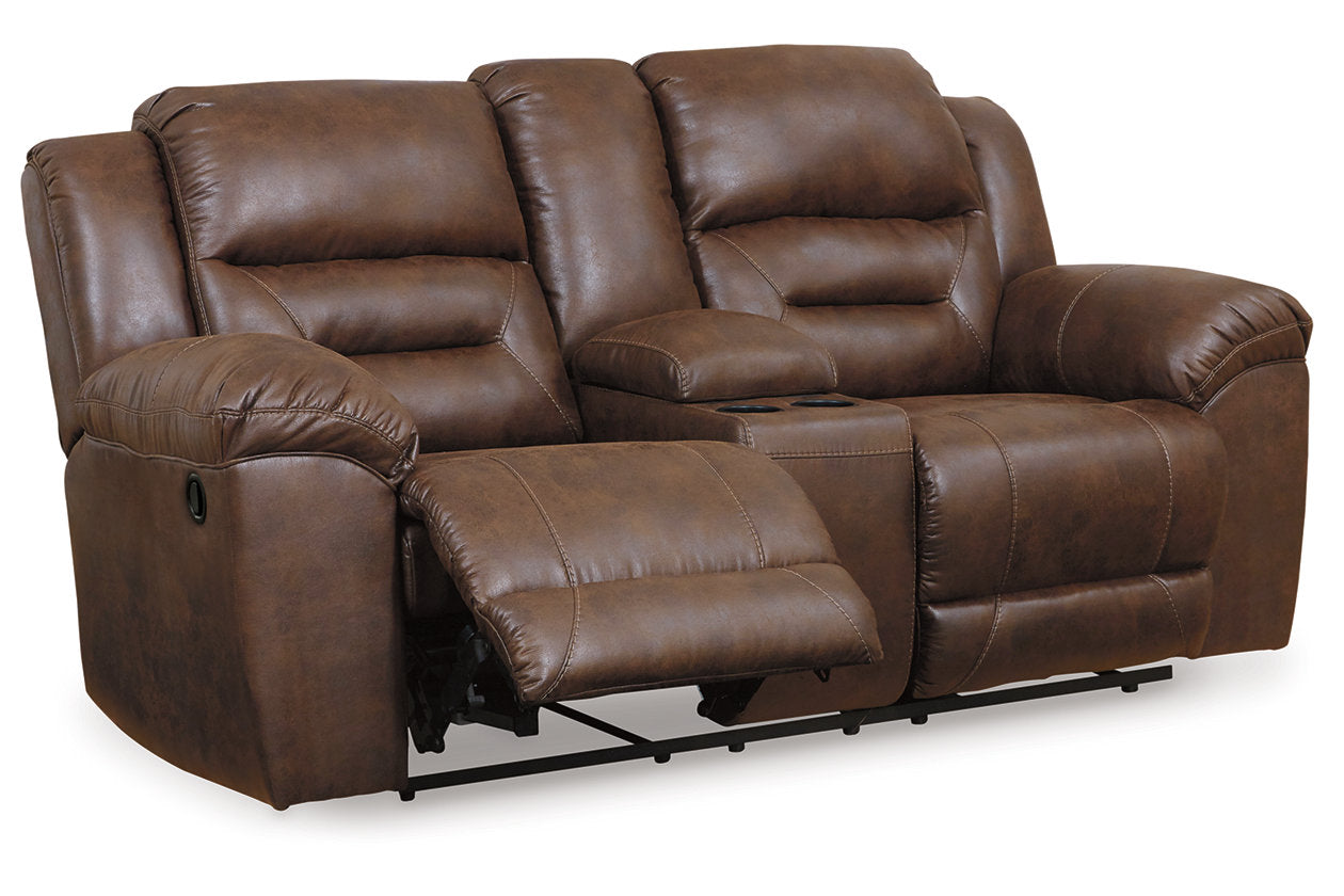 Stoneland Chocolate Reclining Sofa, Loveseat and Recliner -  Ashley - Luna Furniture