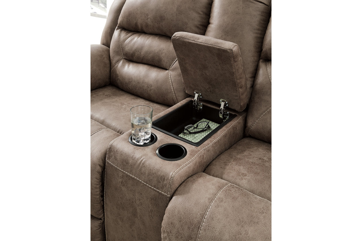 Stoneland Fossil Reclining Sofa and Power Reclining Loveseat -  Ashley - Luna Furniture