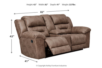 Stoneland Fossil Reclining Loveseat and Power Recliner -  Ashley - Luna Furniture