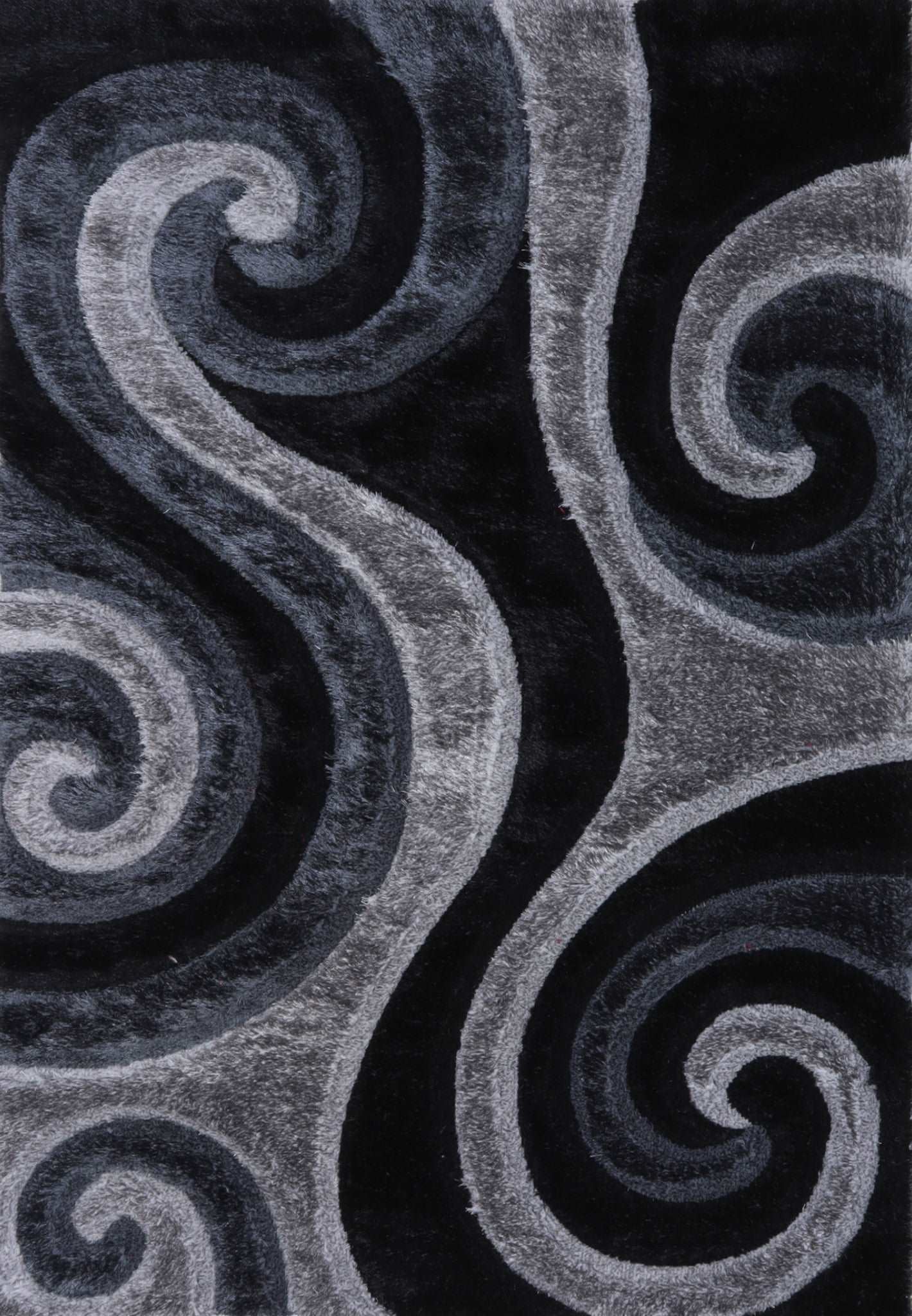 3D Shaggy GRAY Area Rug - 3D555 - 3D555-GRY-57 - Bien Home Furniture &amp; Electronics