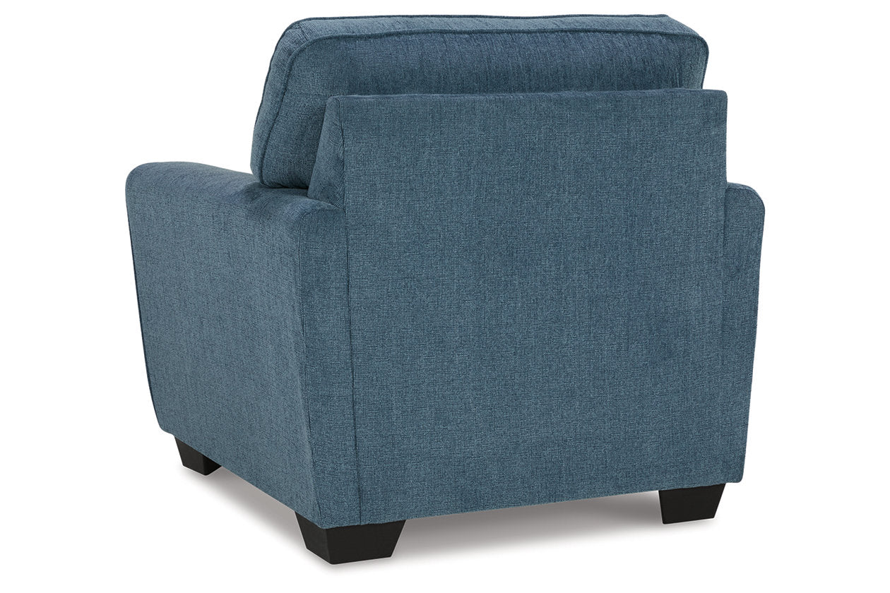 Cashton Blue Chair and Ottoman -  Ashley - Luna Furniture