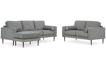 Hazela Charcoal Sofa Chaise and Loveseat -  Ashley - Luna Furniture