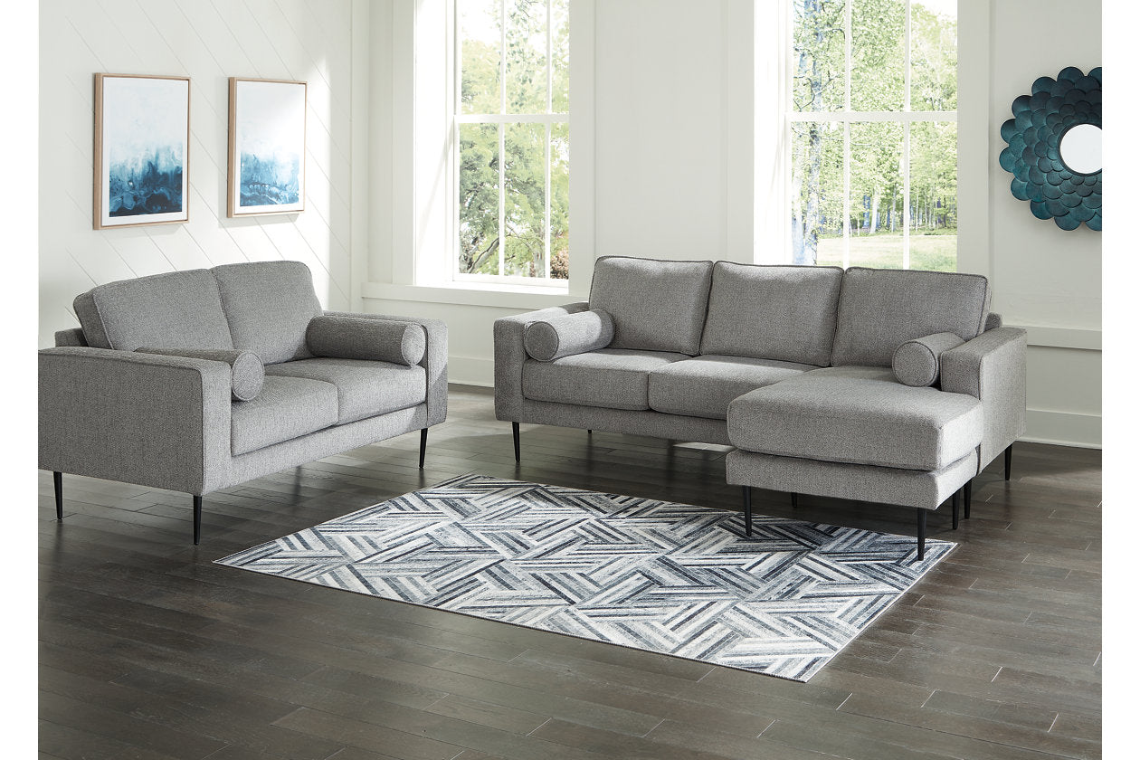 Hazela Charcoal Sofa Chaise and Loveseat -  Ashley - Luna Furniture