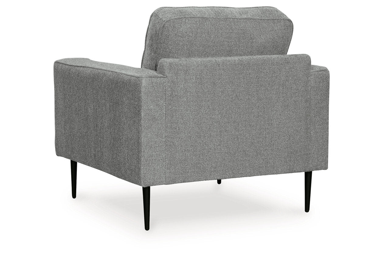 Hazela Charcoal Chair and Ottoman -  Ashley - Luna Furniture
