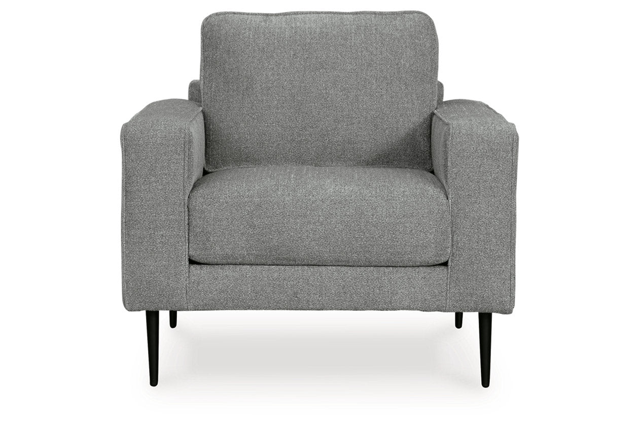 Hazela Charcoal Chair and Ottoman -  Ashley - Luna Furniture