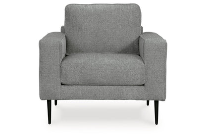 Hazela Charcoal Chair and Ottoman -  Ashley - Luna Furniture