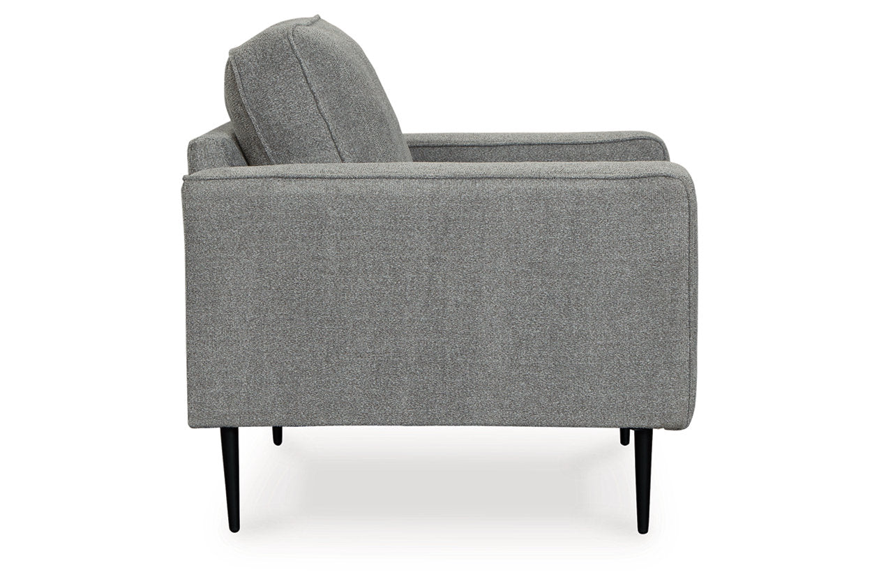 Hazela Charcoal Chair and Ottoman -  Ashley - Luna Furniture