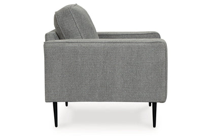 Hazela Charcoal Chair and Ottoman -  Ashley - Luna Furniture