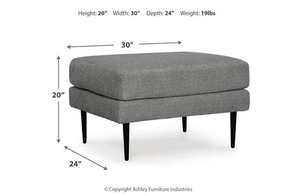 Hazela Charcoal Chair and Ottoman -  Ashley - Luna Furniture