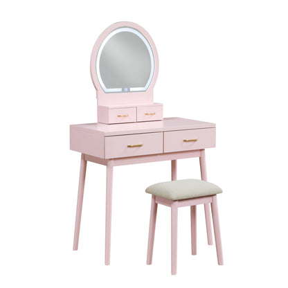 4565PK Vanity Dresser with Mirror and Stool - 4565PK