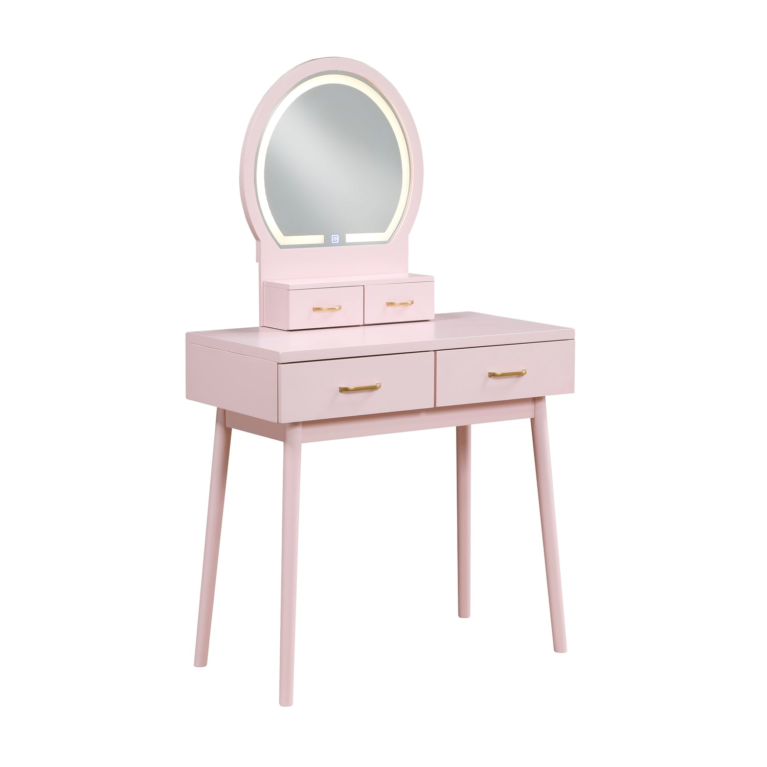 4565PK Vanity Dresser with Mirror and Stool - 4565PK