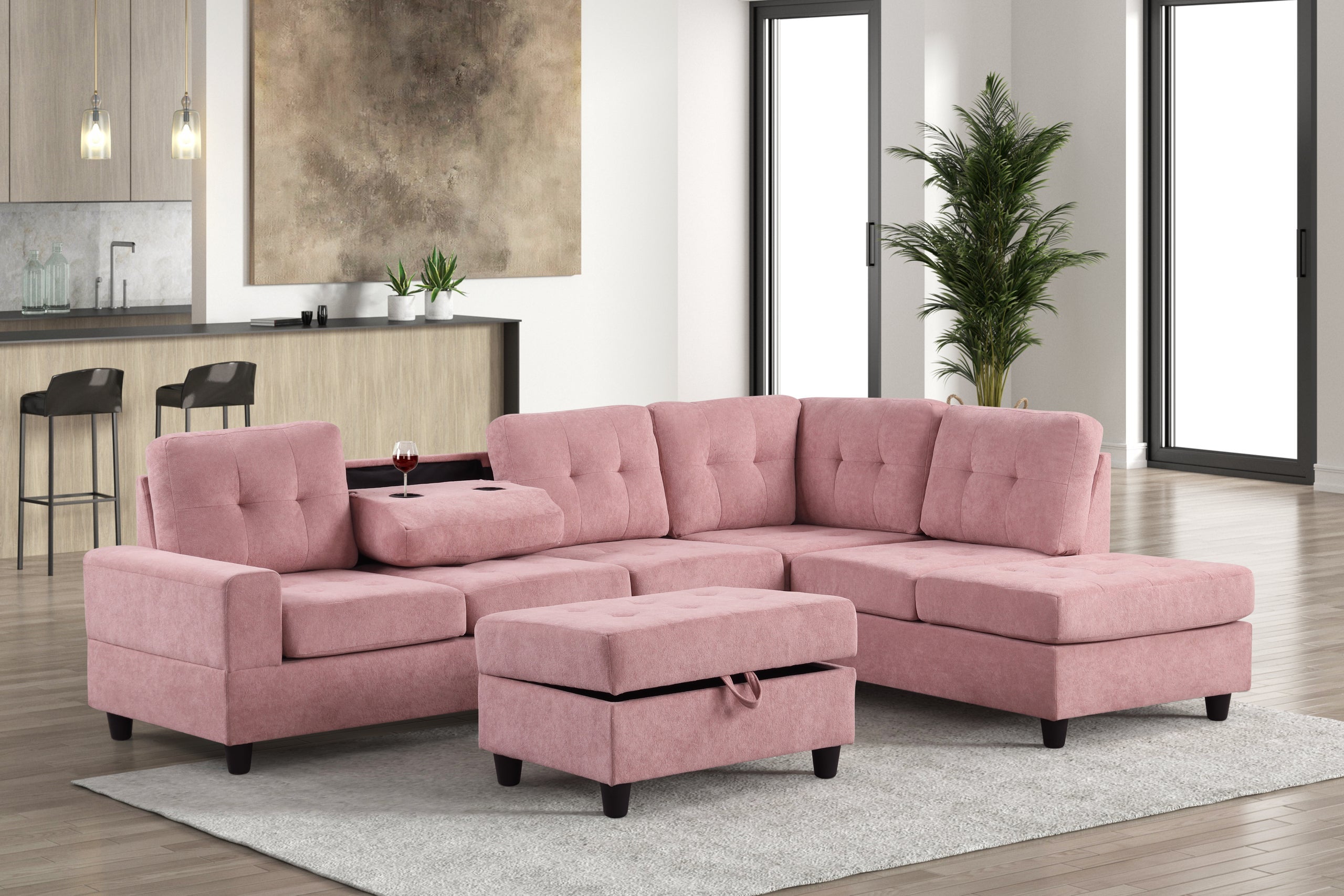 46Heights Reversible Sectional + Ottoman - 46Heights