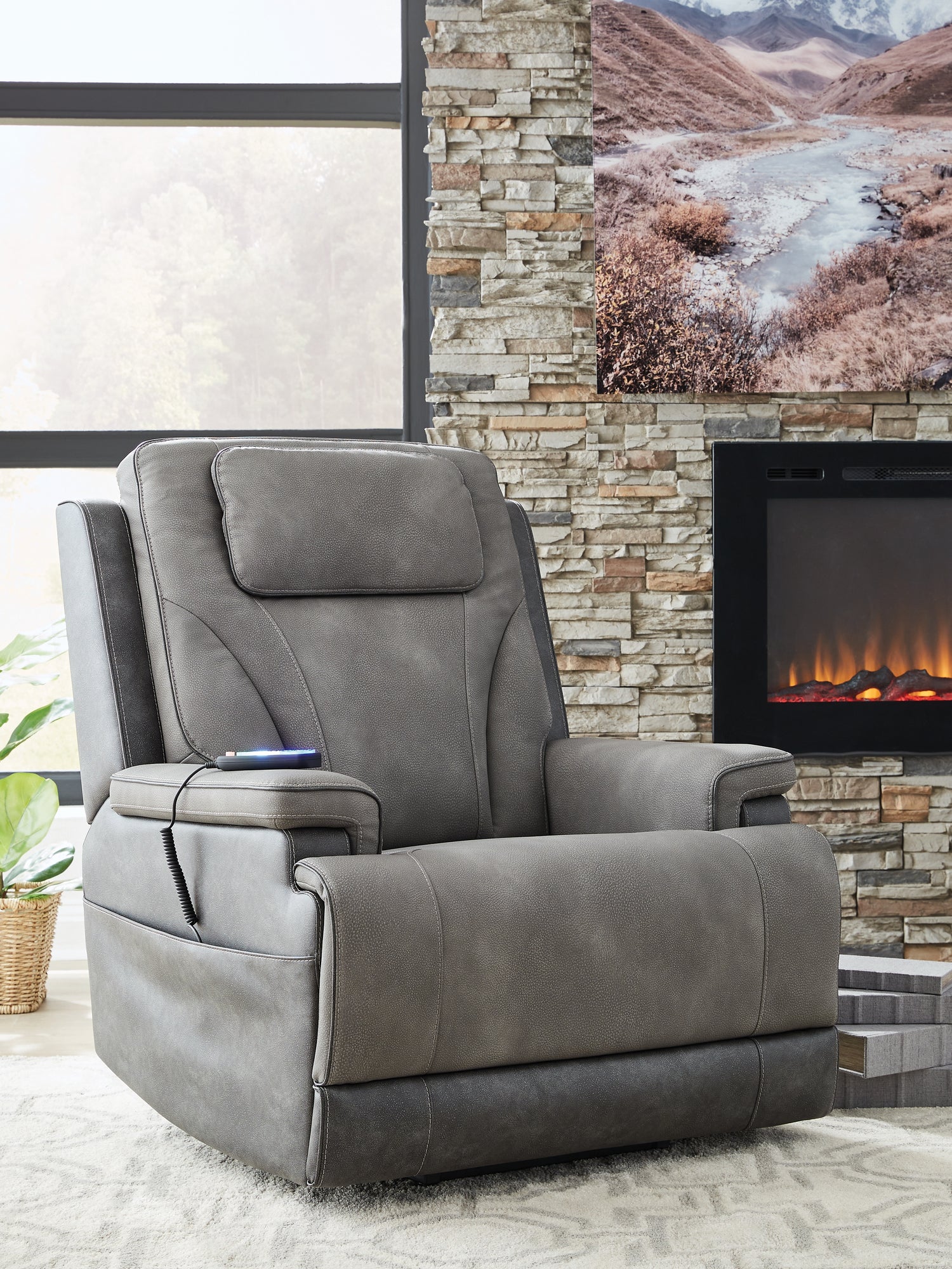 4Z-Peaceful Pause Slate Power Lift Recliner - PC1210412