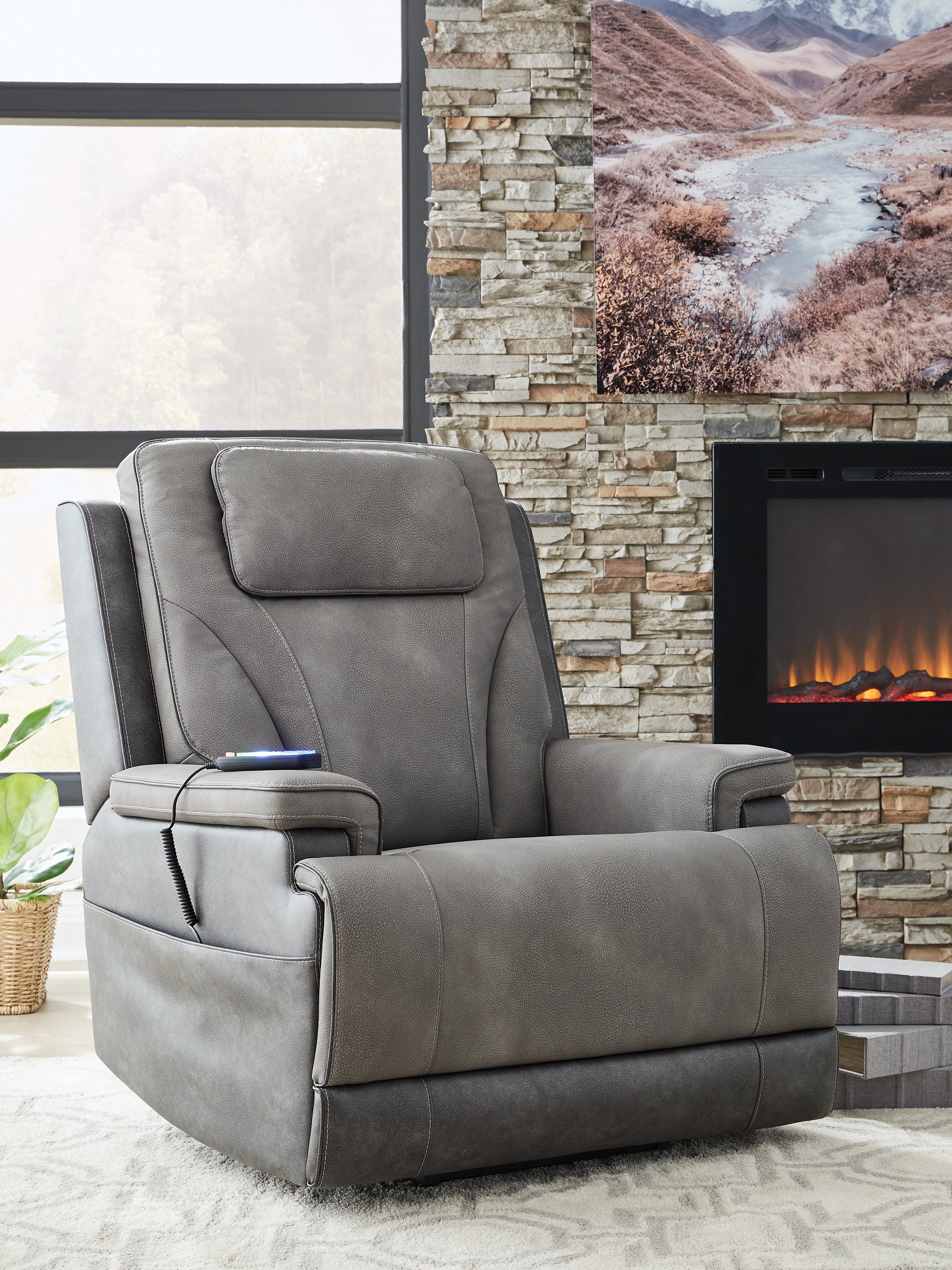 4Z-Peaceful Pause Slate Power Lift Recliner - PC1210412
