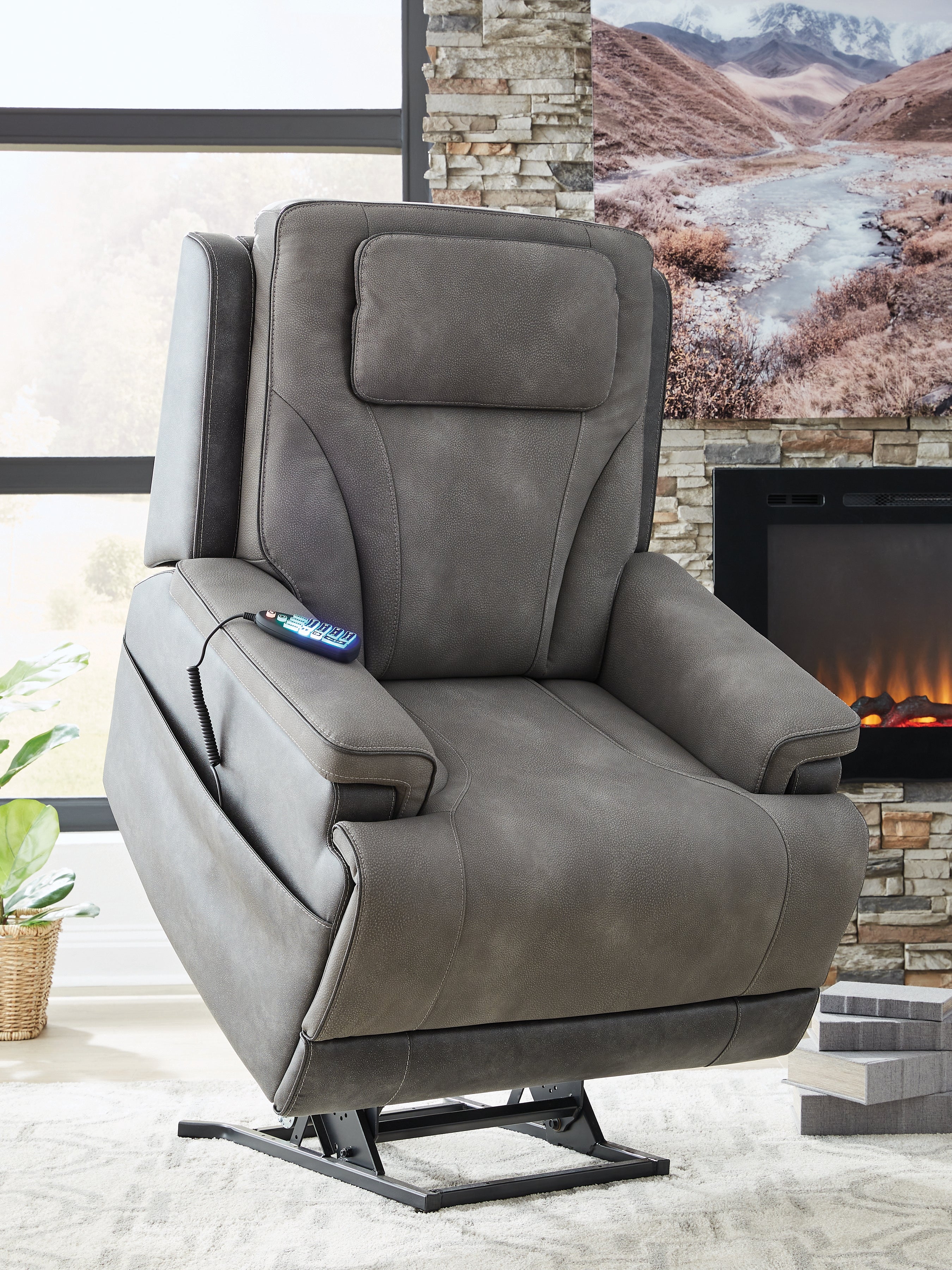 4Z-Peaceful Pause Slate Power Lift Recliner - PC1210412