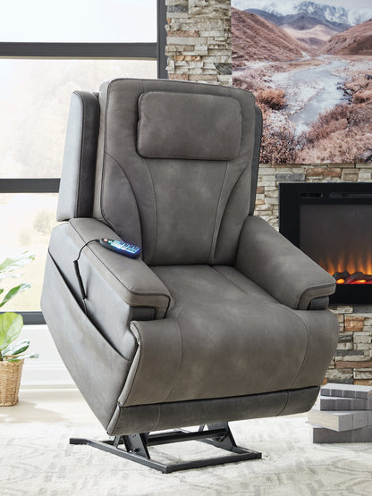 4Z-Peaceful Pause Slate Power Lift Recliner - PC1210412