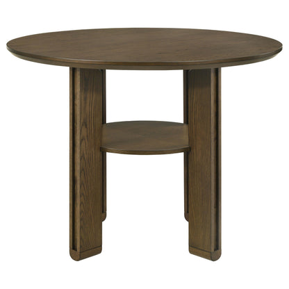 5-piece Round Wood Counter Height Dining Room Set Brown - 193668-S5